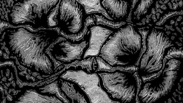 Abstract organic liquid metal flowing animation