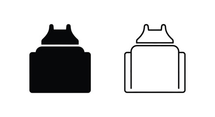 a black and white drawing of two cat shaped bottle openers Vector © Sapla