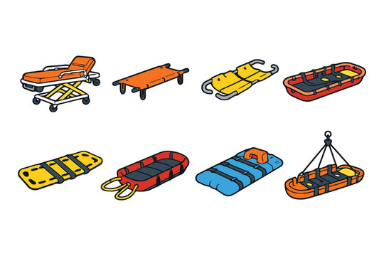 Various types of medical stretchers and patient carrying devices