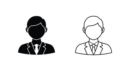Fototapeta premium a black and white icon of two businessmen Vector