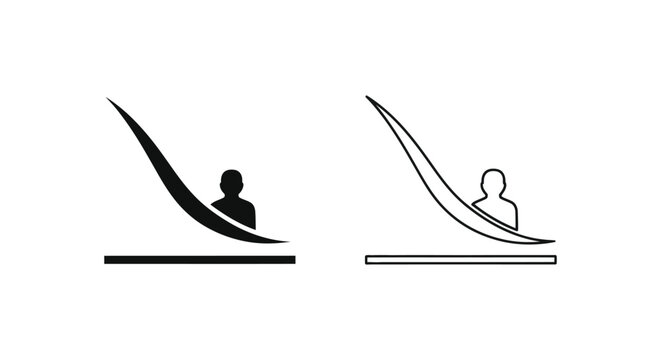 a person lying on a waterslide Vector