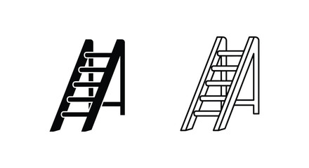 a black and white drawing of two ladders Vector © Sapla