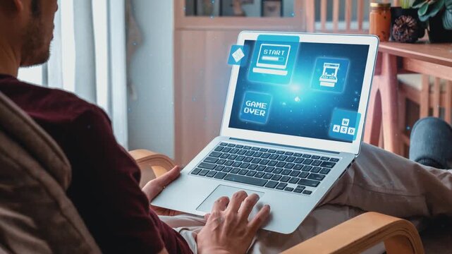 Gaming icons show online gaming, game streaming, and interactive play. Gaming supports esports, game community, and digital gaming experience. Gist