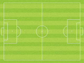 A soccer field with white lines on green grass for a sports event © MdRazaul