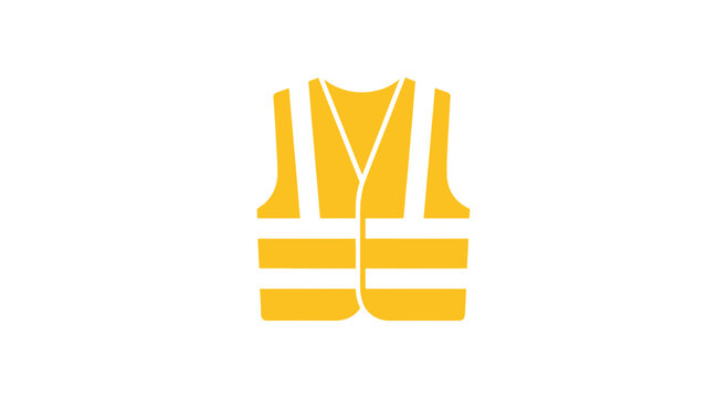 Yellow Safety Vest Icon Graphic Symbol.