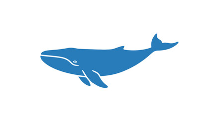 Obraz premium Blue Whale Silhouette Illustration.