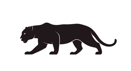 Black Panther Silhouette Walking Profile View. © Abori