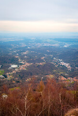 Po Valley panorama, seen from the Bielmonte alpine peak (Biella Province, Piedmont Region, Northern Italy). © stefanopez
