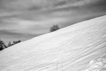 slopes of the biella alps, covered by the snow, early springtime season (piedmont region, northern italy alps). © stefanopez