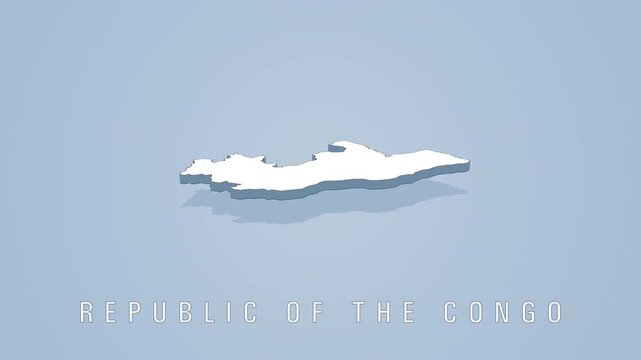Republic of the congo 3d map rotating in minimal style