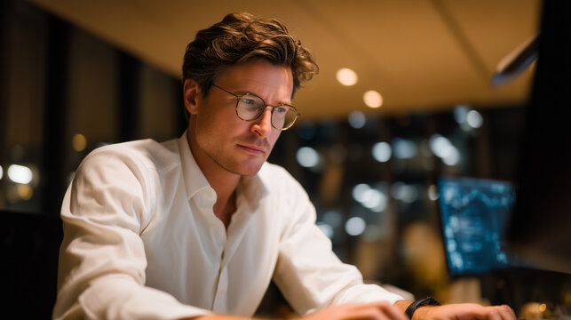 Risk assessment algorithm developer tests machine learning insurance model accuracy in minimalist studio environment with clean workstation and precision coding displays, ideal for actuarial technol