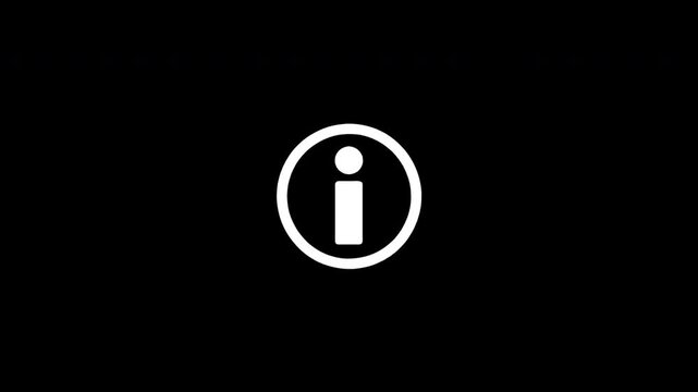 Information icon glitchy digital animation intro