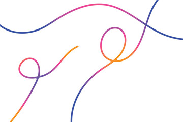 Obraz premium Abstract flowing lines with vibrant color gradients and elegant loops on a white background Vector