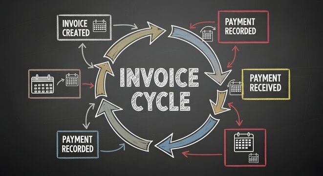A diagram illustrating the complete invoice cycle process