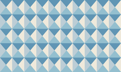 Obraz premium Serene geometric pattern featuring interlocking triangles in calming blue and cream tones. Perfect for backgrounds, website design, or textile prints.