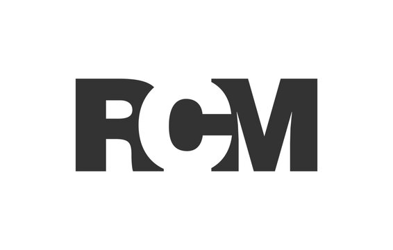 RCM logo design. Initial letter R C M bold font style for tech startups, consulting, corporate branding. Creative company name, headlines typography identity, trendy logotype.
