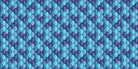 Serene mermaid scales pattern in calming blues.  Perfect for textile design, website backgrounds, or any project needing a subtle yet captivating texture. © Olena