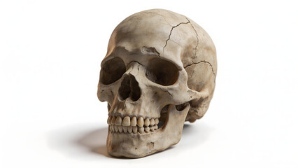Fototapeta premium Human skull on white background