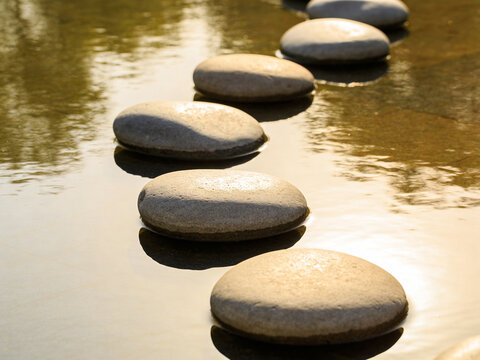 zen stones in water