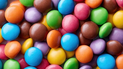 Obraz premium Colorful candies arranged in a close-up shot, showcasing a variety of colors and textures.