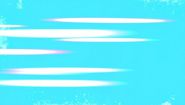 Abstrakte leuchtende wei&szlig;e Streifen bewegen sich schnell auf einem hellblauen, strukturierten Hintergrund.