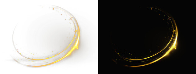 Dynamic golden light swirl with elegant curved lines and sparkling vortex motion  © Alehandro