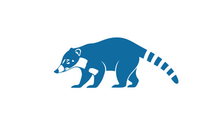 Fototapeta premium Blue Raccoon Dog Illustration Side View.