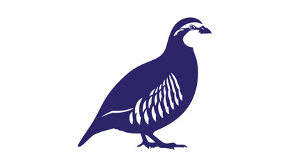 Naklejka premium Blue Quail Bird Silhouette Illustration.