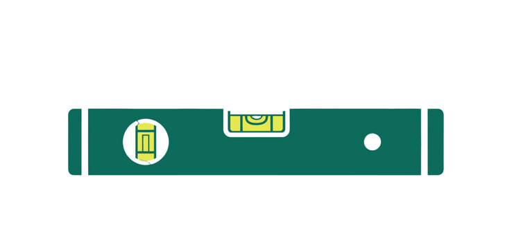 Green Spirit Level Tool Illustration.