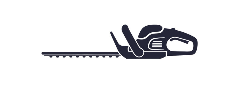 Electric Chainsaw Illustration Side View.