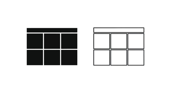 a black and white illustration of two window shutters Vector