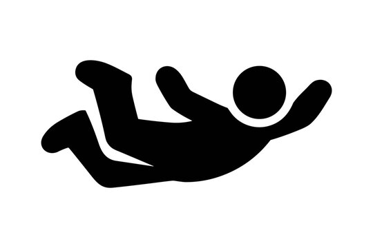 Skydiving adventure solid black icon vector illustration