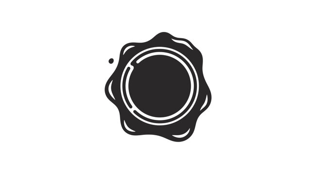 Black wax seal with circular impression.