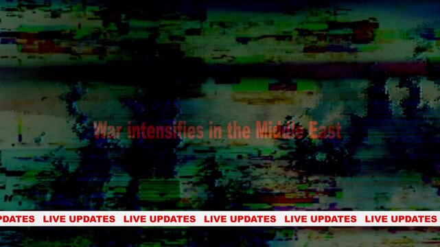 Glitched Live News Broadcast War in Middle East Live Updates  Breaking News TV Static Headline