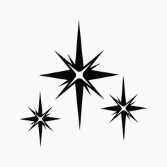 Obraz premium Stylized black star shapes element vector