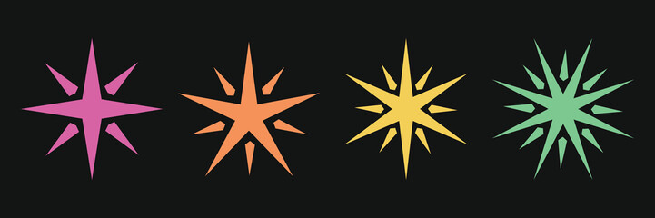 Obraz premium Colorful starburst vector icons element set