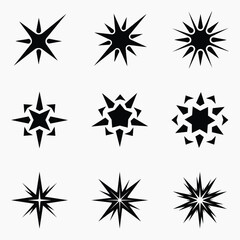 Obraz premium Nine abstract starburst shapes vector set
