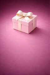 Obraz premium Luxury pink gift box on textured magenta background