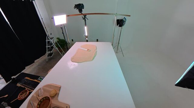 Stop motion animation of a man preparing dough for amaranth cookies