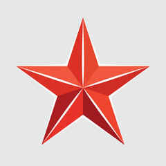 Obraz premium Red star icon. Symbol of the Red Army, military rank on shoulder straps or police. Heraldic sign, five-pointed three-dimensional star. Vector.