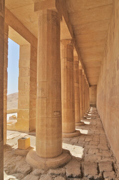 The mortuary temple of Hatshepsut  located opposite the city of Luxor, Egypt