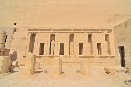 The mortuary temple of Hatshepsut  located opposite the city of Luxor, Egypt