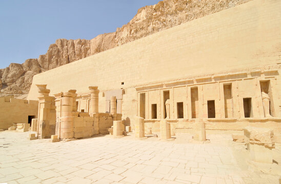 The mortuary temple of Hatshepsut  located opposite the city of Luxor, Egypt