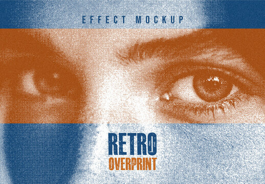 Retro Overprint Effect Mockup