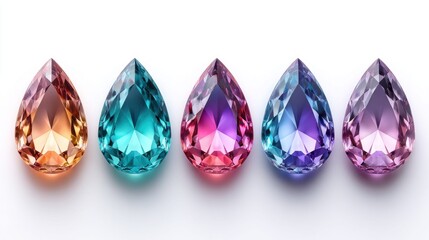 Fototapeta premium Colorful gemstones in a row, perfect for jewelry design and artistic concepts