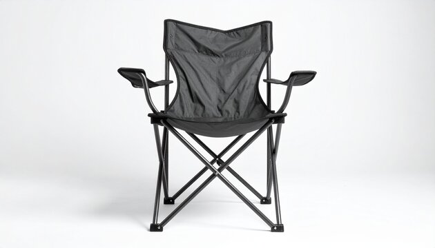 Folding camping chair with metal frame