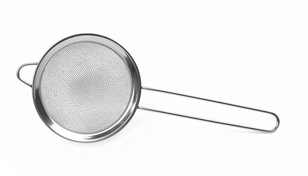 Handheld mesh strainer with metal handle