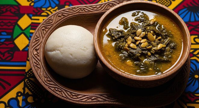 Fufu and Rich Egusi Soup