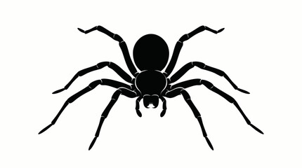 Obraz premium silhouette of a spider in flat vector style