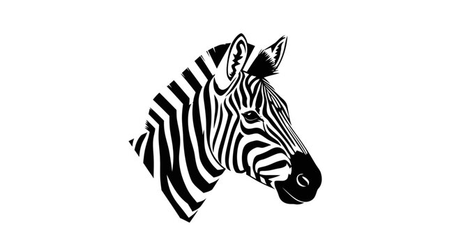 Black and white zebra head portrait.